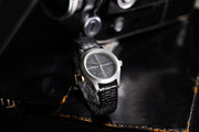 Todd Reed watch made with Stainless Steel, Sterling Silver and white brilliant cut diamonds (.248ct) on a leather strap